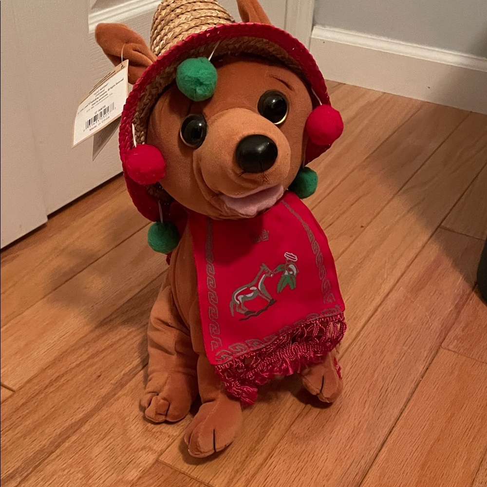 Red Fringed Scarf with Embroidered Design